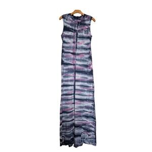 Raquel Allegra Caftan Midnight Tie‎ Dye Lagenlook Shift Dress Sz Small Bohemian
